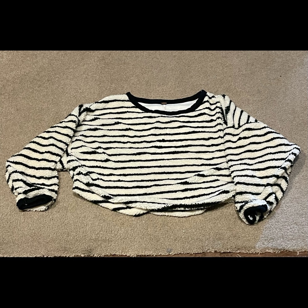 Free People crop Sherpa sweater